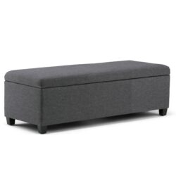 Avalon - Storage Ottoman Bench - Slate Gray