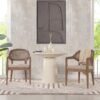 Americana - Mid-Century Modern Cane Back Dining Chair Textured Weave - Taupe Beige - Image 11