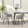 Contemporary Upholstered Woven- Dining Chairs - Fog Gray - Image 5