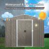 8Ft x 6Ft Outdoor Metal Storage Shed With Floor Base (SKU: W540S00012) - Gray - Image 11