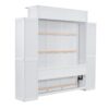 Queen Size Murphy Wall Bed With Shelves And LED Lights - White - Image 7