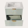 Modern Wall-Mounted Bathroom Vanity With 2 Drawers, Ideal For Small Bathrooms - Green - Image 16