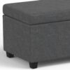 Avalon - Extra Large Storage Ottoman Bench - Slate Gray - Image 6