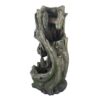 Indoor Outdoor Tree Trunk Fountain, Polyresin Rusitic Floor Standing Waterfall Fountain With Light, Natural Water Feature For Garden Lawn Porch Yard - Gray - Image 2