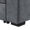Toby - Woven Fabric Reversible Sleeper Sectional Sofa With Storage Chaise Cup Holder Charging Ports And Pockets - Gray - Image 3