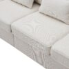 4 Seater Modern Linen Sofa With Armrest Pockets And 4 Pillows, Minimalist Style Couch - Beige - Image 11