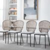 5 Piece Dining Set (Table And 4 Chairs) - Matt Black / Gray - Image 5