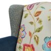 Anya - Boho Chic Wingback Accent Arm Chair - Floral / Leopard / Blue Teal / Yellow Gold - Image 9