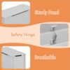 Kids Wooden Toy Box Storage With Safety Hinged Lid For Ages 2+ - Gray - Image 12