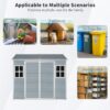 8 X 4Ft Resin Outdoor Storage Shed With Two - Window And Double - Door, Plastic Shed With Floor For Gargen, Patio, Yard, Lawn - Gray - Image 8