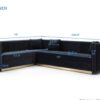Contemporary Vertical Channel Tufted Velvet Sectional Sofa For Living Room With 4 Pillows - Black - Image 7