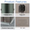 8Ft x 4Ft Outdoor Metal Storage Shed - Gray - Image 6