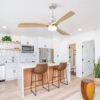 Ceiling Fan With Dimmable LED Light 6 Speed Remote 3 Wood Blade Reversible DC Motor For Bedroom - Brushed Nickel - Image 5