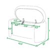 Fuji - Oval Storage Bench, Upholstered - Ivory White - Image 12