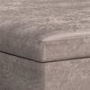 Owen - Extra Large Square Coffee Table Storage Ottoman - Distressed Gray Taupe - Image 9