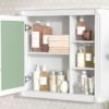 Bathroom Medicine Cabinet With Mirror, Wall Mounted Mirror Cabinet With Storage Organizer, Over The Toilet Storage White Storage Cabinet For Bathroom - White - Image 16