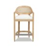 Americana - Mid-Century Modern Cane Back Counter Stool - Ivory White - Image 2