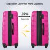 Hardshell Luggage Sets 24" / Bag Spinner Suitcase With Tsa Lock Lightweight - Pink - Image 2