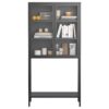 Heavy Duty Metal Storage Cabinet, Sideboards & Buffet, Display Storage Cabinet With Glass Doors And 2 Adjustable Shelves, Tall Bookcase Modern Bookshelf Cabinet For Home Office, Living Room - Black - Image 9