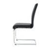 Modern Dining Chairs With Faux Leather Padded Seat Dining Living Room Chairs Upholstered Chair With Chrome Metal Legs Design Side Chairs (Set of 4) - Black / Silver - Image 17