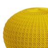 Sonata - Round Knitted Outdoor / Indoor Pouf - Yellow - Image 2