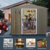 8Ft x 6Ft Outdoor Metal Storage Shed With Window (W540S00016) - Gray - Image 3