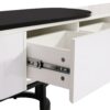 Modern Extendable TV Stand For TVs Up To 75", Entertainment Center Media Console With 3 Drawers, Metal Adjustable Legs For Living Room - White / Black - Image 18