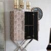 Cabinet - Silver - Faux Leather - Image 7