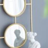 3 Mirror Piece Wall Mirror InRectangular Frame, Home Wall Decor For Bedroom Living Room - Gold - Image 5