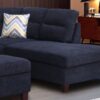 Diego - Fabric Sectional Sofa With Right Facing Chaise, Storage Ottoman, And 2 Accent Pillows - Black - Image 4