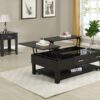 Bruno - Wooden 2 Piece Lift Top Coffee And End Table Set With Tempered Glass Top And Drawer (Set of 2) - Ash Gray - Image 11