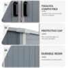 Outdoor Storage Shed Waterproof Resin Cabinet With Lockable Doors For Bikes And Patio Furniture - Gray - Image 5