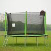 14Ft Trampoline With Basketball Hoop Inflator And Ladder (Inner Safety Enclosure) - Green - Image 6