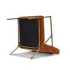 Aerin - Hammered Brass Upholstered Accent Arm Chair - Burnt Orange - Image 5
