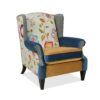 Anya - Boho Chic Wingback Accent Arm Chair - Floral / Leopard / Blue Teal / Yellow Gold - Image 3