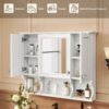 Wall Mounted Bathroom Medicine Cabinet, Modern Bathroom Wall Cabinet With Mirror, Mirror Cabinet With Open Shelves - White - Image 8