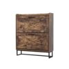 Shoe Storage Cabinet With 2 Flip Drawers, Freestanding Organizer With Metal Legs For Entryway, Narrow Shoe Rack Cabinet - Rustic Brown - Image 2