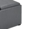 Avalon - Square Coffee Table Storage Ottoman - Stone Gray - Image 5