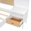 Queen Size Bed Frame With 2 Nightstands Elegant Design With Lamps - White - Image 10