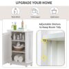 Bathroom Cabinet Triangle Corner Storage Cabinet With Adjustable Shelf Modern Style - White - Image 8