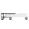 Modern Extendable TV Stand For TVs Up To 75", Entertainment Center Media Console With 3 Drawers, Metal Adjustable Legs For Living Room - White / Black - Image 12