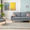Bahamas - Linen Sofa And Chair Set With 2 Throw Pillows (Set of 2) - Gray - Image 4