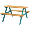 Outsunny - Kids Picnic Table Set With Wooden Table, Outdoor Bench Set With Seating For 4 Kids Ages 3-8 Years Old For Patio Garden, Easy Installation, Outdoor Indoor Use - Natural Wood - Image 4