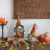Sitting Gnome With Maple Leaf On Hat, For Holiday Harvest Festival Fall Festival & Thanksgiving Table Decorations (Set of 2) - Orange Multi - Image 11