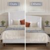 Windsor - Queen Tall Headboard Upholstered Wingback, Premium Textured, Minimalist Designs No Box Spring Needed - Ivory - Image 17