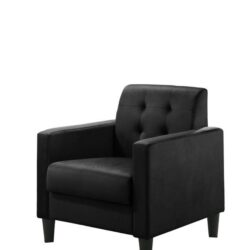 Hale - Velvet Accent Armchair With Tufting - Black