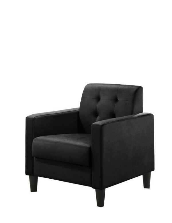 Hale - Velvet Accent Armchair With Tufting - Black