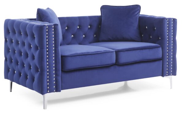 Chic Contemporary Loveseat - Blue