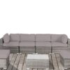 Rattan Wicker 6 Person Seating Group With Sunbrella Cushions - Gray / Taupe - Image 3