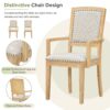 Topmax - Rustic Extendable Dining Table Set With Removable Leaf, 6 Upholstered Armless Dining Chairs And 2 Padded Arm Chairs, 9 Pieces - Natural - Image 5